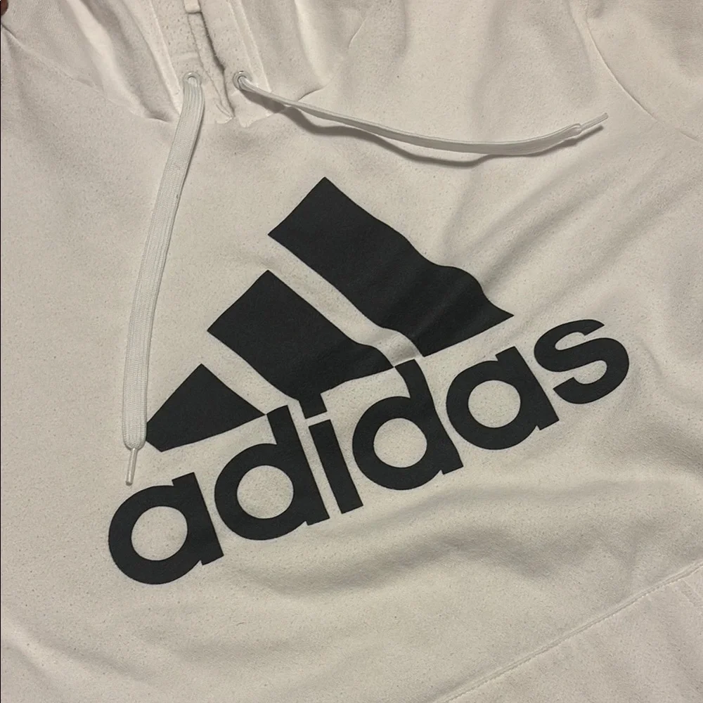 Adidas Golf Classic White Hoodie with Black Emblem